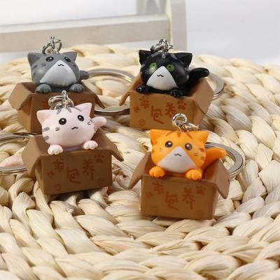 Cute Little Cat Ornaments Decorations Personality Bag Charm Pendant Key Ring For Men Women Keychain