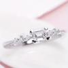 1Pc Fashionable Inlaid 7 Exquisite Square Synthetic Zircon Simple Style Rings