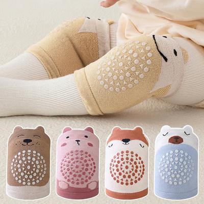 Babys Knieschutz Rutschfeste Krabbelsocken mit Grippunkten Dick gestrickte Stulpen für Säuglinge Weiche Baumwollmischung Bequemes Tragen