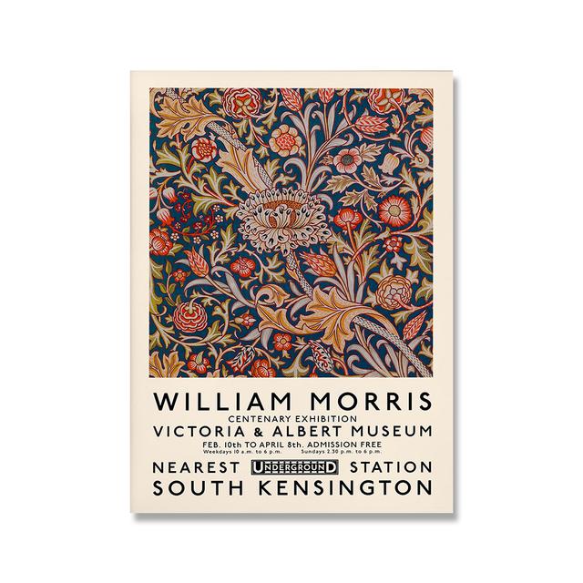William Morris Leinwanddruck Victoria and Albert Museum Ausstellungsplakat London Underground Jugendstilgemälde Wanddekoration