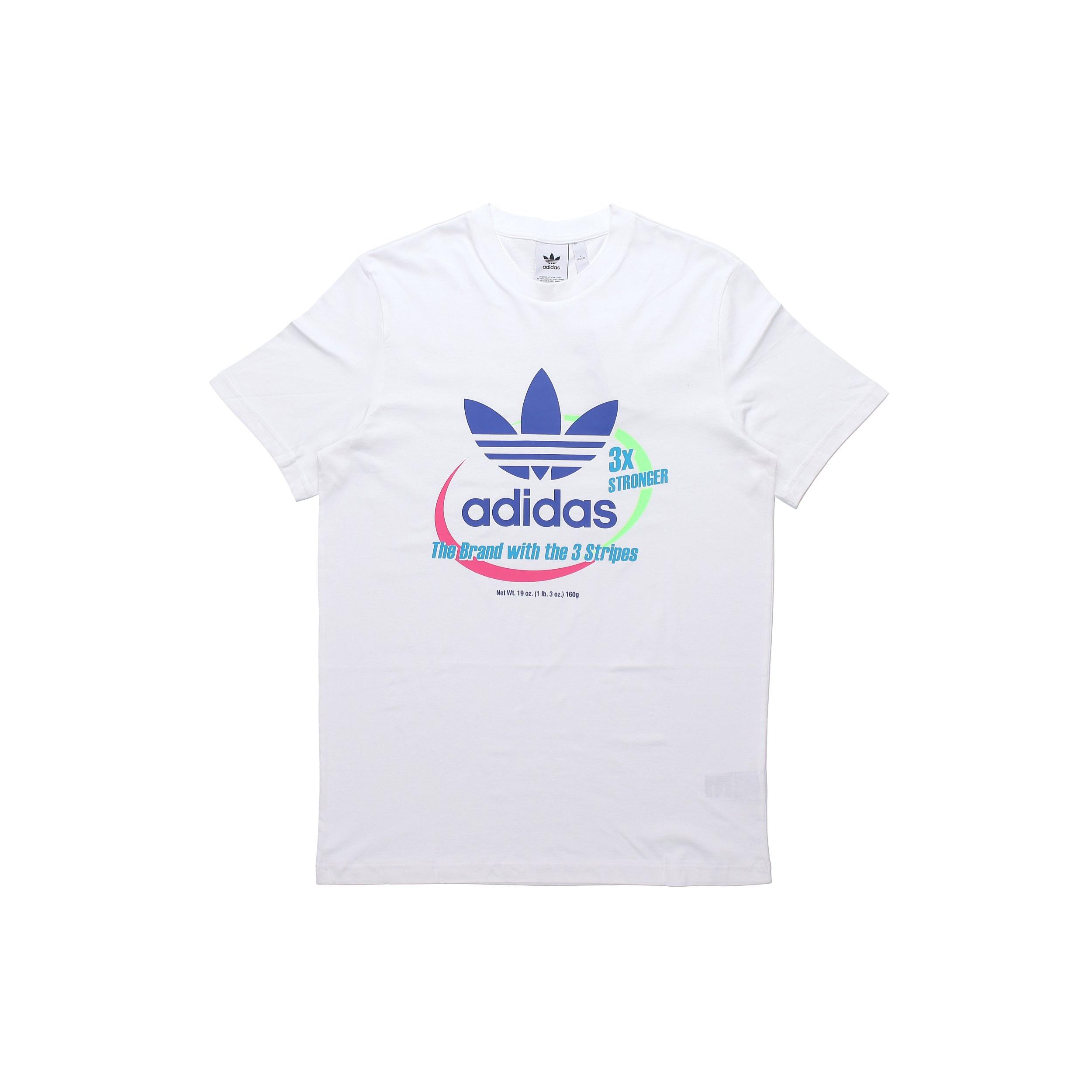 adidas originals Sports Printing Logo Pattern Round Neck Short Sleeve White Men s FK9974 L