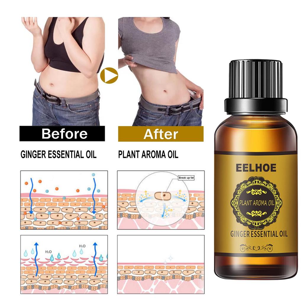 Ginger Essential Oil Slimming Body Massage Natural Fat Burning AntiCellulite Waist Arms Legs Care Promote Metabolism Firming Oil