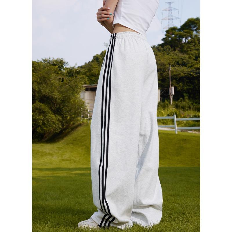Spring and Autumn New Women's Loose Wide Leg Casual American Retro Sports Pants