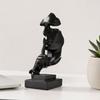 Abstrakte gesichtslose Figurenskulptur, Moderne minimalistische Stille Harzstatue, Luxuriöse Schwarz-Gold-Wohnkultur für Schreibtisch im Büro, Wohnzimmer, Bücherregal,