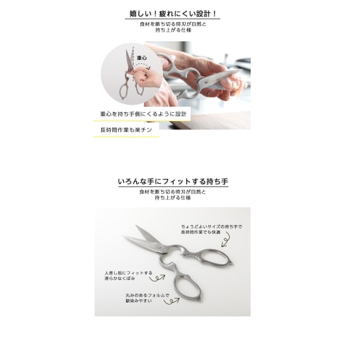 All-stainless Steel Kitchen Scissors, Dishwasher Safe, Also Suitable for Opening Bottles and Cans