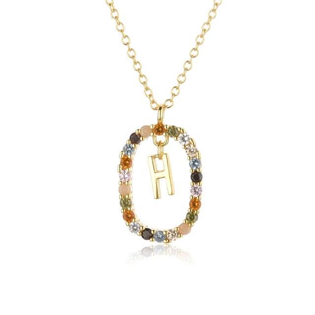 925 Sterling Silber Buchstaben A -Z Initiale MSCK Alphabet Pendente Lange Kette Halskette Say My Name Feiner Schmuck Bijoux Dz476