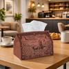 1pc Western Cowboy Desert Tissue Box - Red Monochrome  Napkin Storage Box, Suitable for Rolls/facial Tissues/single Sheets, Multi-functional Storage B