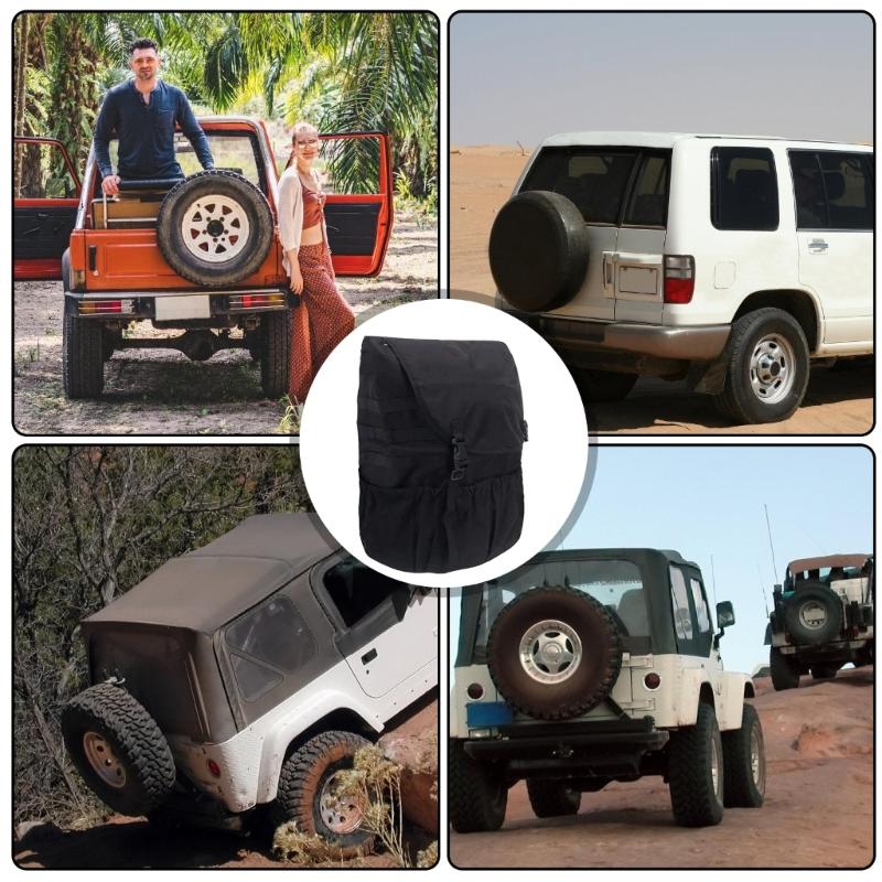 Multifunction Spare Tire Storage Bag with adjustment Straps Heavy Duty Fabric Organizes Large Bag for Outdoor enthusiast