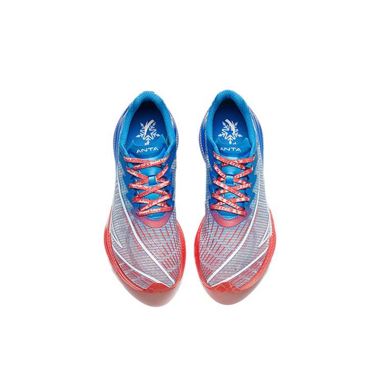 Anta Kids Hailang PB Carbon Plate Racing Non-Slip Shock Absorbing Wear-Resistant Low-Top Running Shoes Kids running shoes Blue Red 312215598-4