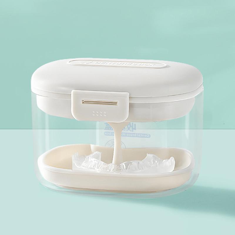 2 In 1 Multi-Layer Denture Retainer Case With Lid No-Leak Denture Bath Box Orthodontic Retainer Braces Storage Soaking Container