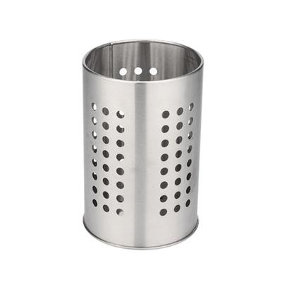 Kitchen Stainless Steel Round Hole Cooking Tools Holder Tableware Cage Chopsticks Tube Storage