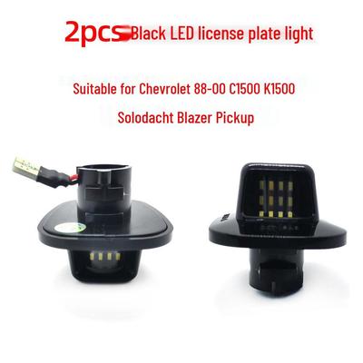 Pair of Black LED License Plate Lights for Chevrolet '88-'00 C1500 K1500 Silverado Tahoe