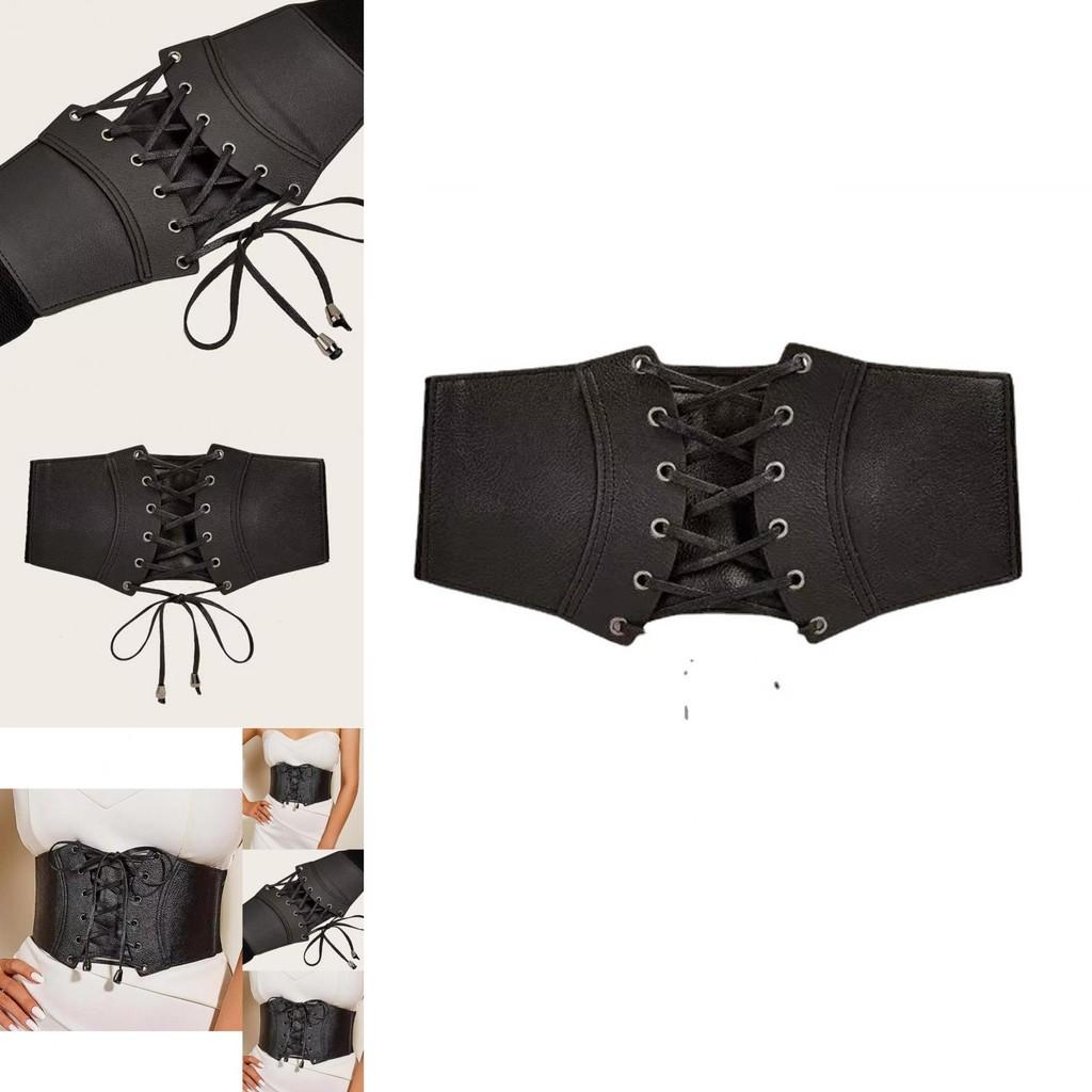 Vintage British Style Wide Leather Belt With Button Closure For Womens Fashion Accessories