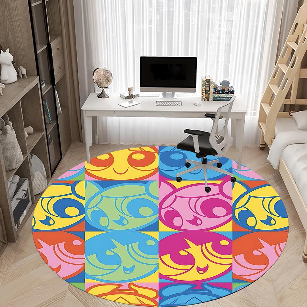 1PC Office Round Rug, Non-slip, Soft and Durable Office Rug for Interior Decoration, Perfect for Office yy250915037