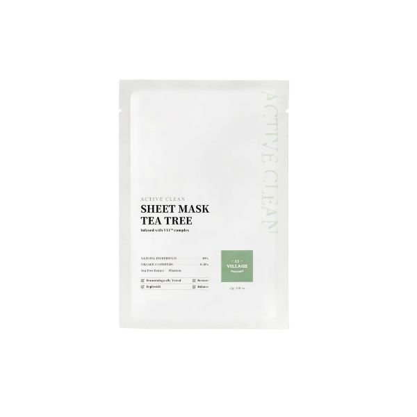 Village 11 Factory Активная очищающая маска-салфетка с чайным деревом 10 шт.