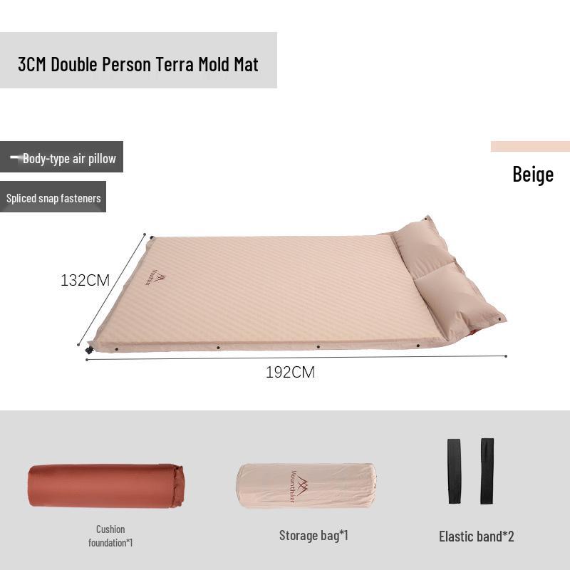 Mountain Guest Terra Inflatable Camping Mat with Pillow - Moisture-Proof Air Nozzle Sleeping Pad