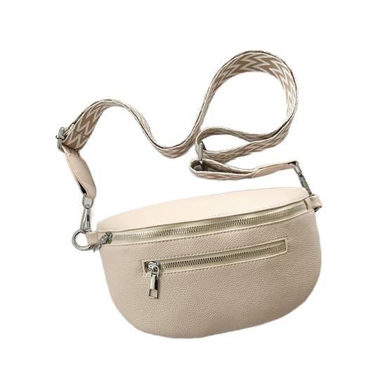 Unisex Crossbody Fanny Pack Faux Leather Waist Pouch with Multiple Zippered Pockets Waist Bag with Adjustable Strap for Travel Work Sports