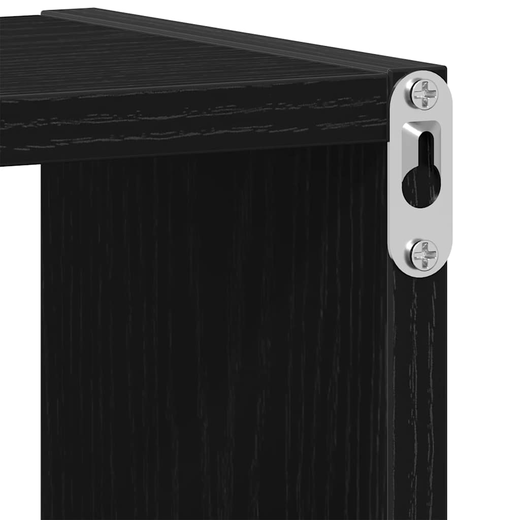 Wall Shelf Black Oak 75 x 16 x 55 cm Wood Based Material