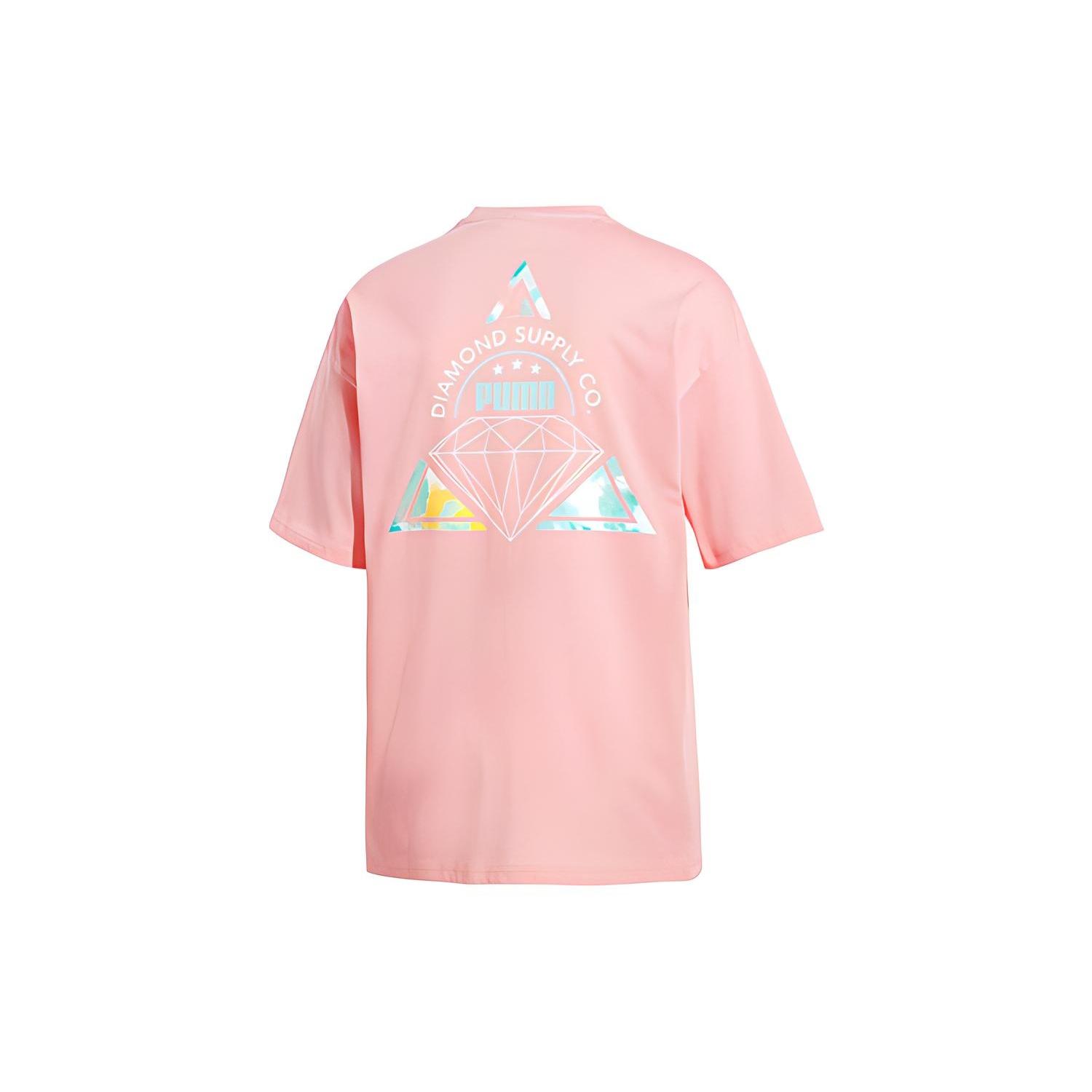 PUMA Alphabet Printing Short Sleeve Pink Men s 578232-19 M