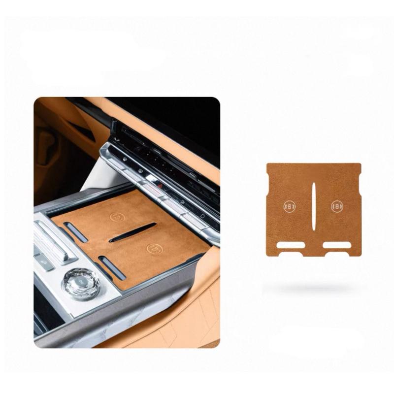 For Zeekr 9X 2025 2026 Center Console Wireless Charging Suede Decor Sticker Anti-scratched Sticker Accessories
