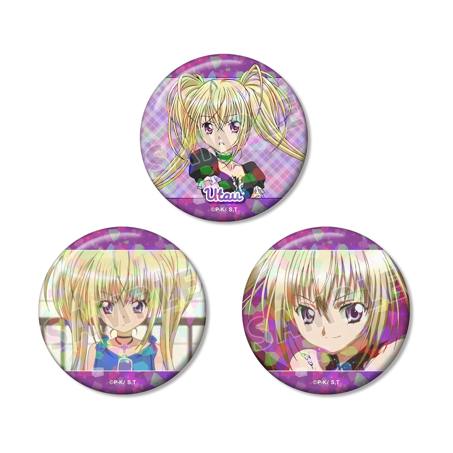 

TV anime Hoshina Utauta holographic badge set of 3 Shugo Chara!