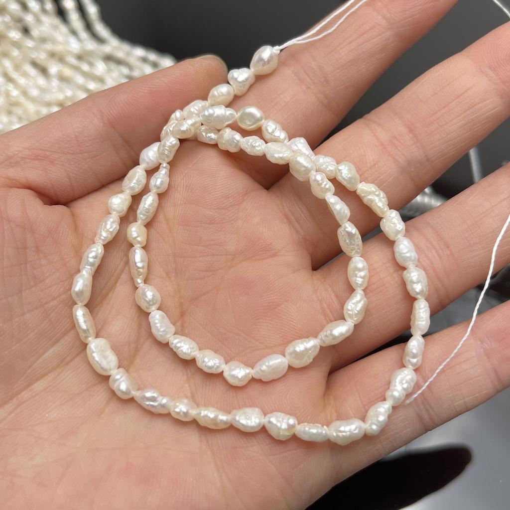 1String, White Natural Freshwater Pearls, Kexu Pearl Beads for Jewelry Making DIY Necklaces, Bracelets Crafts (Beads 4-5mm, Length 36cm)