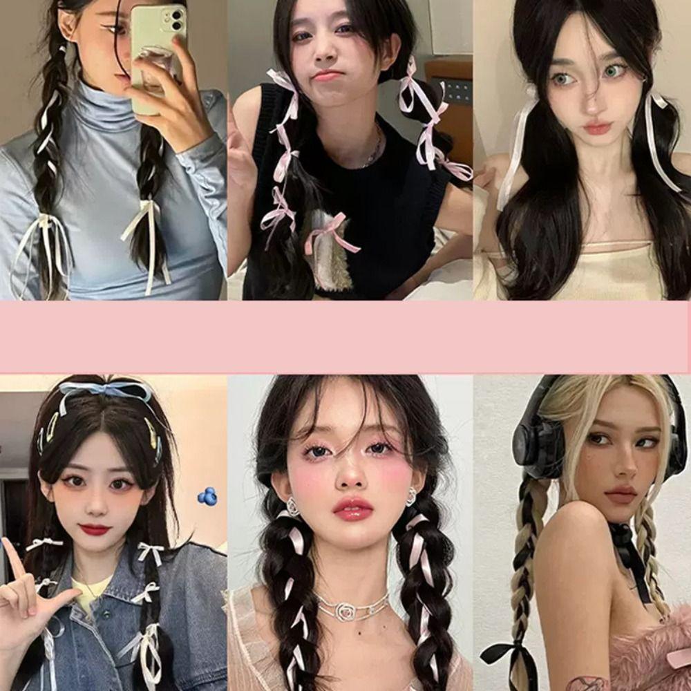 Colorful Braided Ribbon Hair Band Long Headband New Silk Hair Tie  Girls