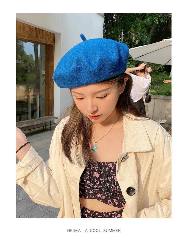 Satomi Ishihara Retro Wool Beret: Thickened Japanese & Korean Versatile Pumpkin Hat for Women