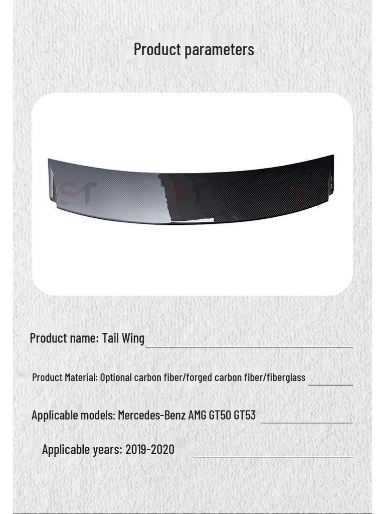 Mercedes AMG GT50/GT53 Carbon Fiber Rear Aerodynamic Spoiler Accessory
