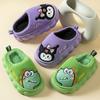 Children's cotton slippers for indoor use, boys and girls, small, medium, and large children, autumn and winter boys' home thick-soled dinosaur plush