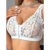 Große Größen Damen Weiß Spitze Verschluss vorne Push-Up BH Breiter Träger Vollabdeckung Stütz Bralette
