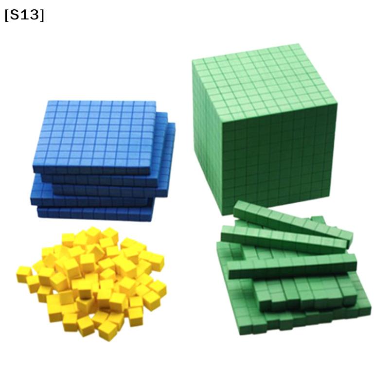 Ten Blocks Complete Set Kids Math Plaything Math Blocks Plastic Base Ten Set Cube Kids Math Plaything Counting Cubes Set[Q]Q@