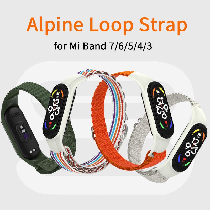 

Alpine нейлоновый ремешок для Xiaomi Mi Band 7 6 5 4 3 спортивный браслет-петля для Miband 7 6 5 Mi Band7 Band6 сменный ремешок для часов