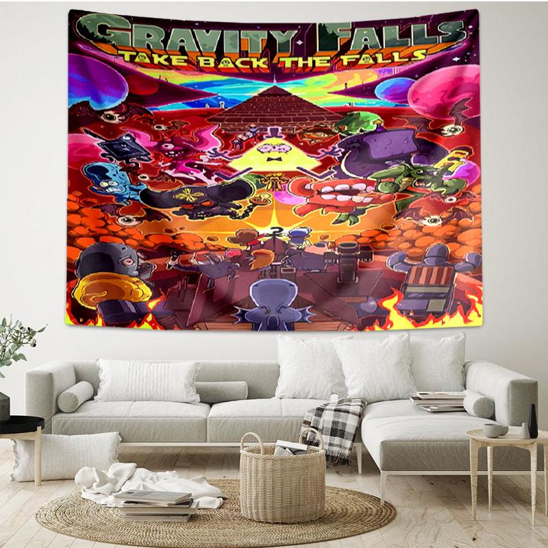 Gravity Falls Print Tapestry - Portable Wall Decor Cloth, for Home, Dorm, Travel, Bedroom, Living Room - Ideal Birthday Housewarming Gift