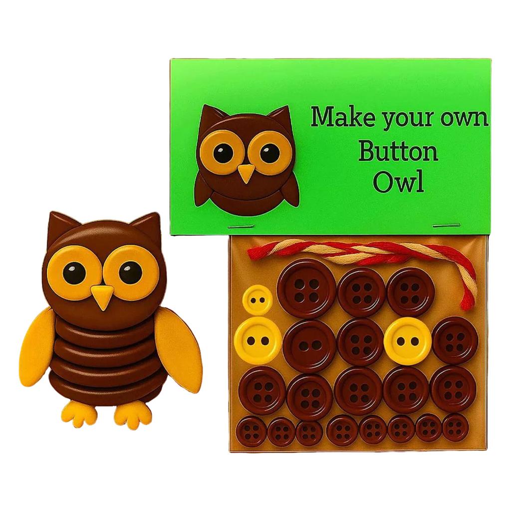 Button Ornament Making Set Animal Decoration Button Christmas Tree Craft Kit DIY Button Craft Kit for Xmas Hanging Decoration