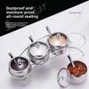 Household 304 stainless steel seasoning tank Buffet Restaurant Hotel Korean gold seasoning salt tank Seasoning storage tank
