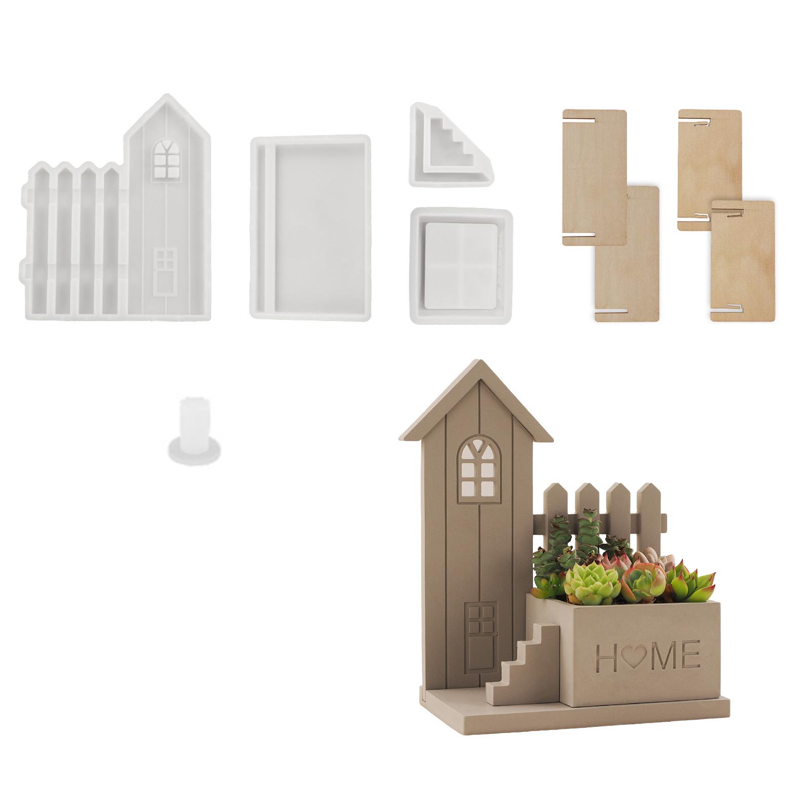 

Силиконовые подсвечники в форме домика, формы для эпоксидной смолы, контейнер для свечей, формы для украшения дома, суккуленты, кашпо