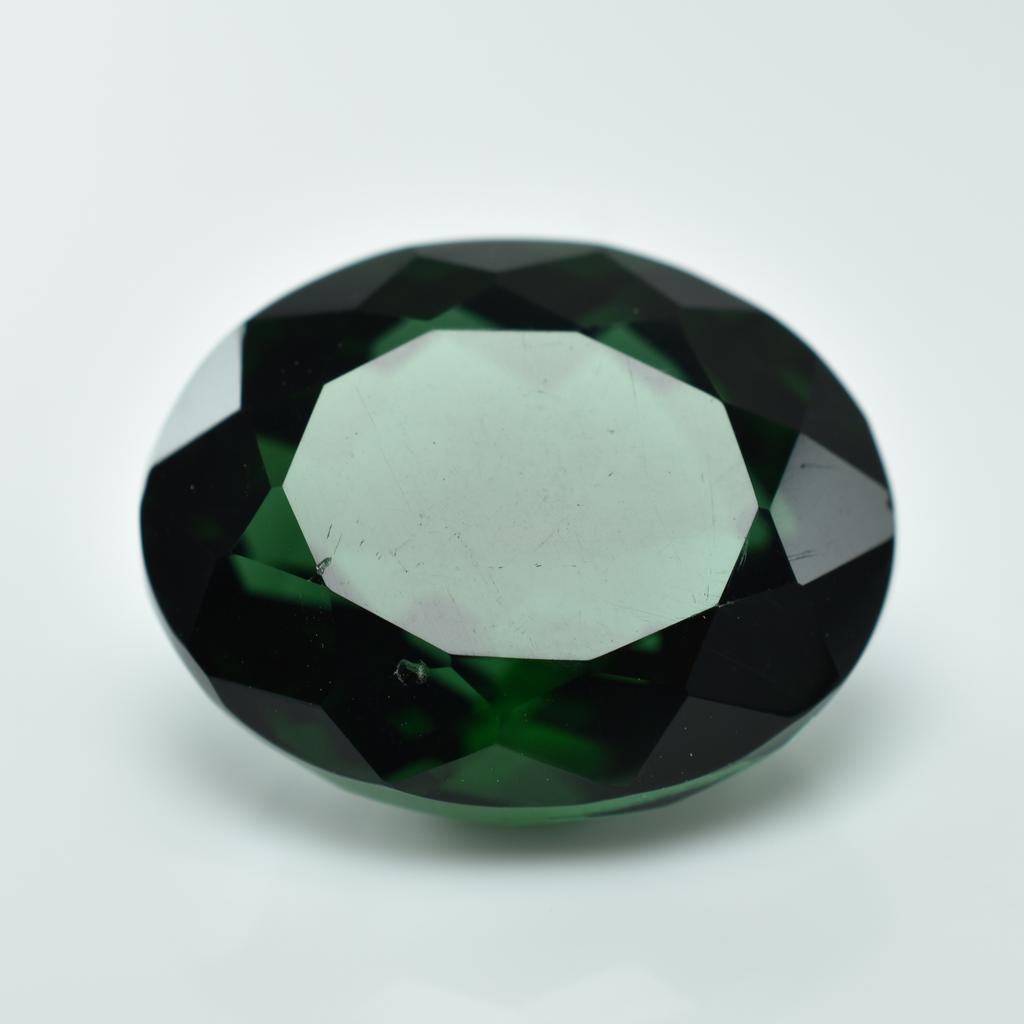 18.00 Ct Lab-Created Tsavorite Green Garnet Oval Shape Loose Gemstone