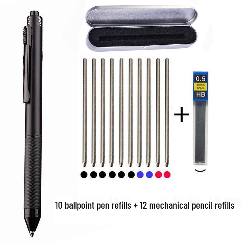 4-in-1 Multifunktionsstift: Mehrfarbiger Kugelschreiber, Druckbleistift, Gelstift mit Schwerkraft-Sensor-Technologie