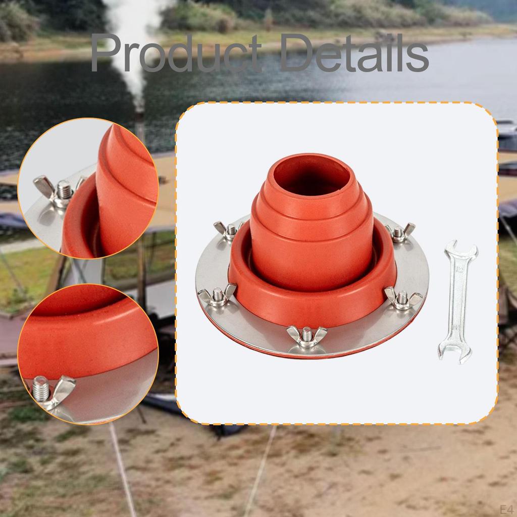 Silicone Tent Jack Anti Scald Protection Firewood Pipe Flashing Chimney Vent for Garage Shed