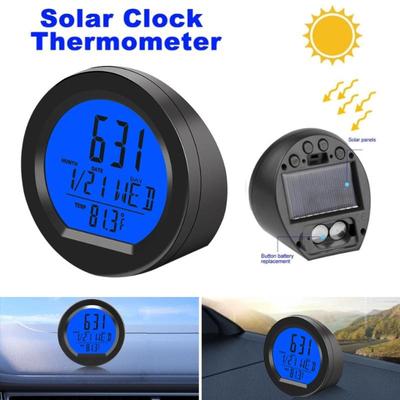 1PC Relógios Solares para Carro Termômetro de Painel Relógio Eletrônico Automotivo Display Digital LED Hora com Luz de Fundo Acessórios para Carro