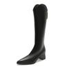 Boots Women's Thick Heel V-mouth Brown Pointed High Boots 2025 New Thin Boots But Knee Knight Boots