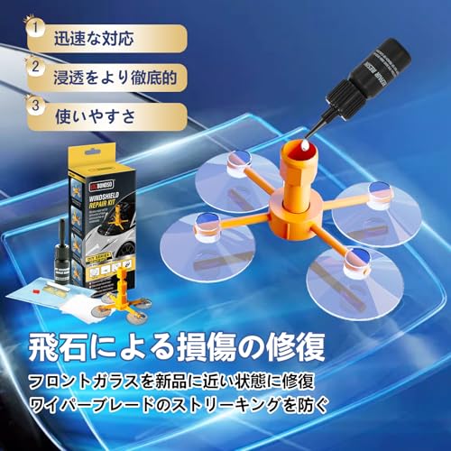 LOCBONDSO Glass Repair Kit, Stone Chip Scratch Repair Kit, Windshield Stone Chip Repair Kit, Japanese Instruction Manual Included (Stone Chip Scr