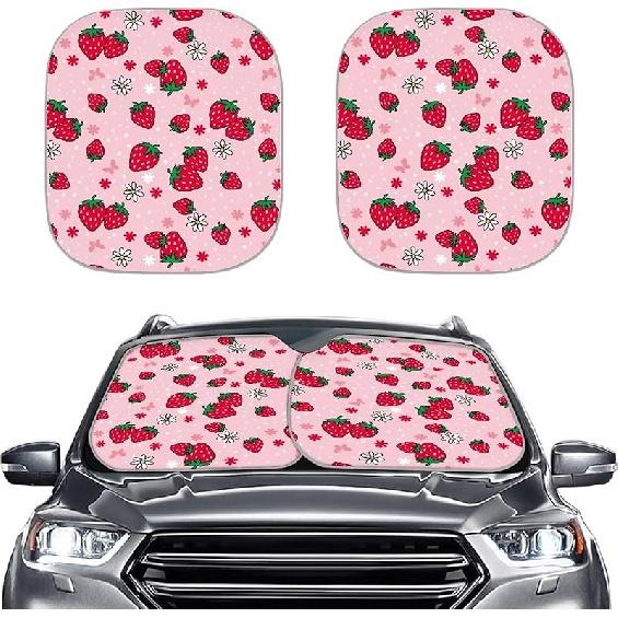 KEIAHUAN Customized Auto Front Window Visor Sun Shade Universal Windshield Sunshade for Car Truck SUV 2-Piece