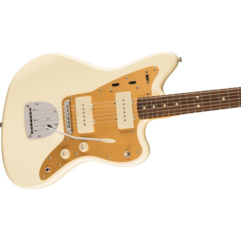 Squier by Fender Electric Guitar J Mascis Jazzmaster®, Laurel Fingerboard, Vintage White with Sof...