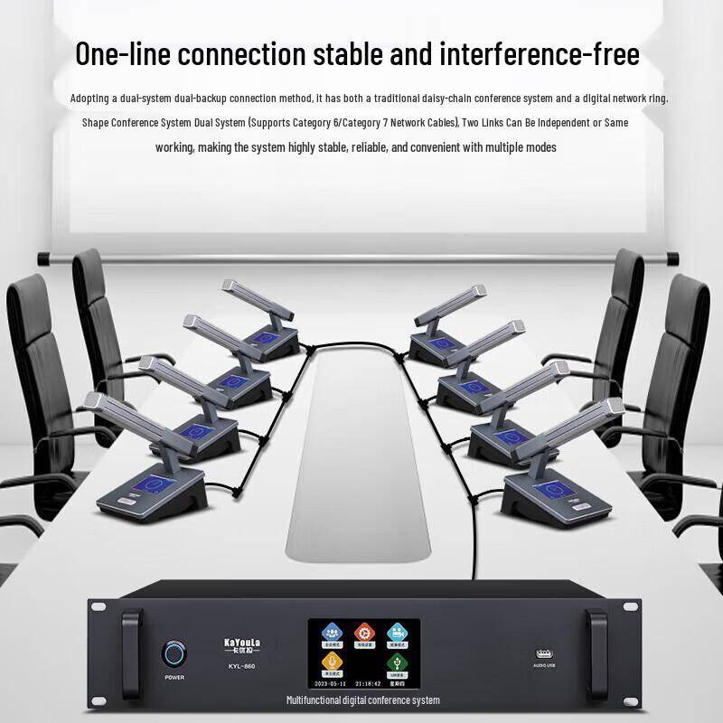 KaYouLa KYL-860 Professional Wired Digital Conference Microphone System (CN version)
