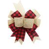 Christmas Ribbon Bow Red and Black Plaid Bowknot Christmas Tree Decoration Handmade Christmas Gift Wrapping Ornament