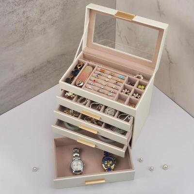 Deluxe Multi-Layer Jewelry Box for Earrings, Rings, Necklaces & Bracelets - Perfect Birthday Gift