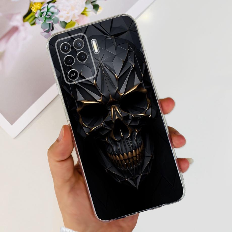 Für Oppo Reno5 Lite 5 Lite Handyhülle Weiches TPU Silikon Fundas Oppo A94 4G 5G Hülle Drachen Marmor Luxus Girly Malerei Capa
