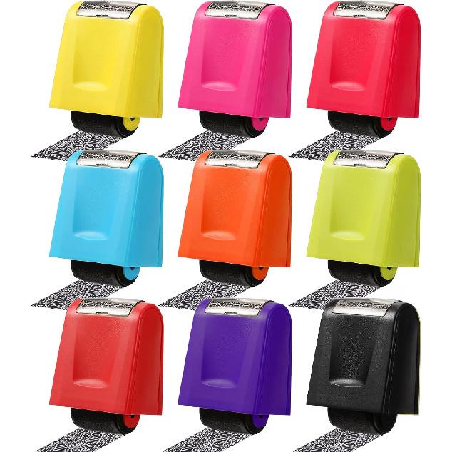 Epakh 9 Pcs Identity Protection Roller Stamp Identity Theft Stamp Privacy Confidential Blackout Stamp Colorful Prevention Information Address Blocker